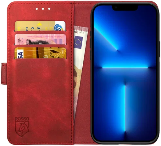 Rosso Element Apple iPhone 13 Pro Hoesje Book Cover Rood afbeelding 1
