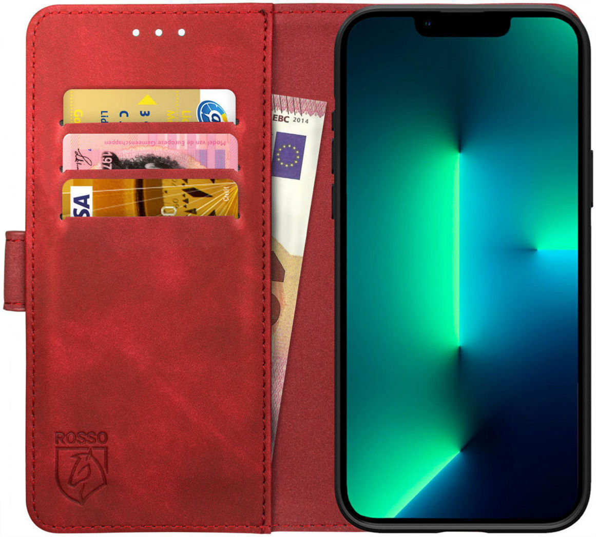Rosso Element Apple iPhone 13 Pro Max Hoesje Book Cover Rood afbeelding 1