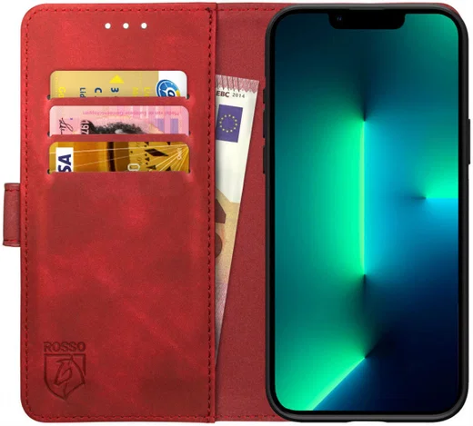 Rosso Element Apple iPhone 13 Pro Max Hoesje Book Cover Rood afbeelding 1