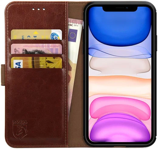 Rosso Element Uitneembaar 2-in-1 Apple iPhone 11 / XR Hoesje Bruin afbeelding 7