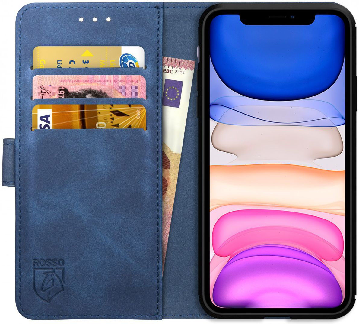 Rosso Element Uitneembaar 2-in-1 Apple iPhone 11 / XR Hoesje Blauw afbeelding 8