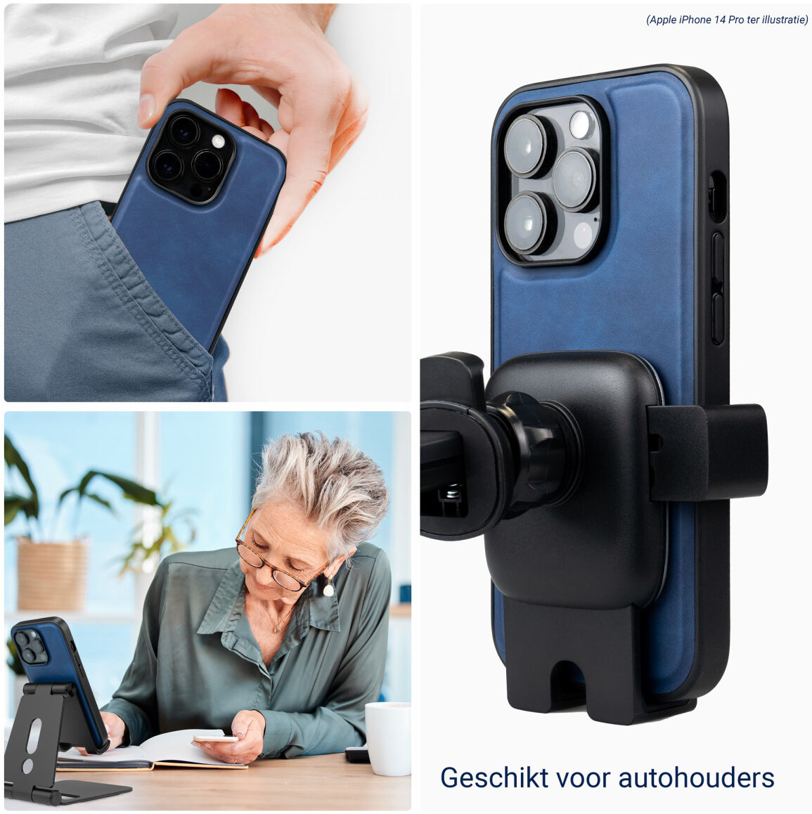 Rosso Element Uitneembaar 2-in-1 Apple iPhone 11 / XR Hoesje Blauw afbeelding 3