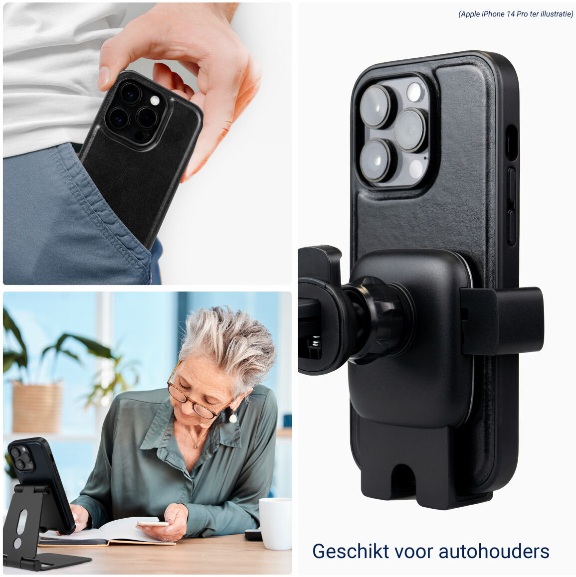 Rosso Element 2-in-1 Samsung Galaxy S21 Hoesje Zwart afbeelding 3