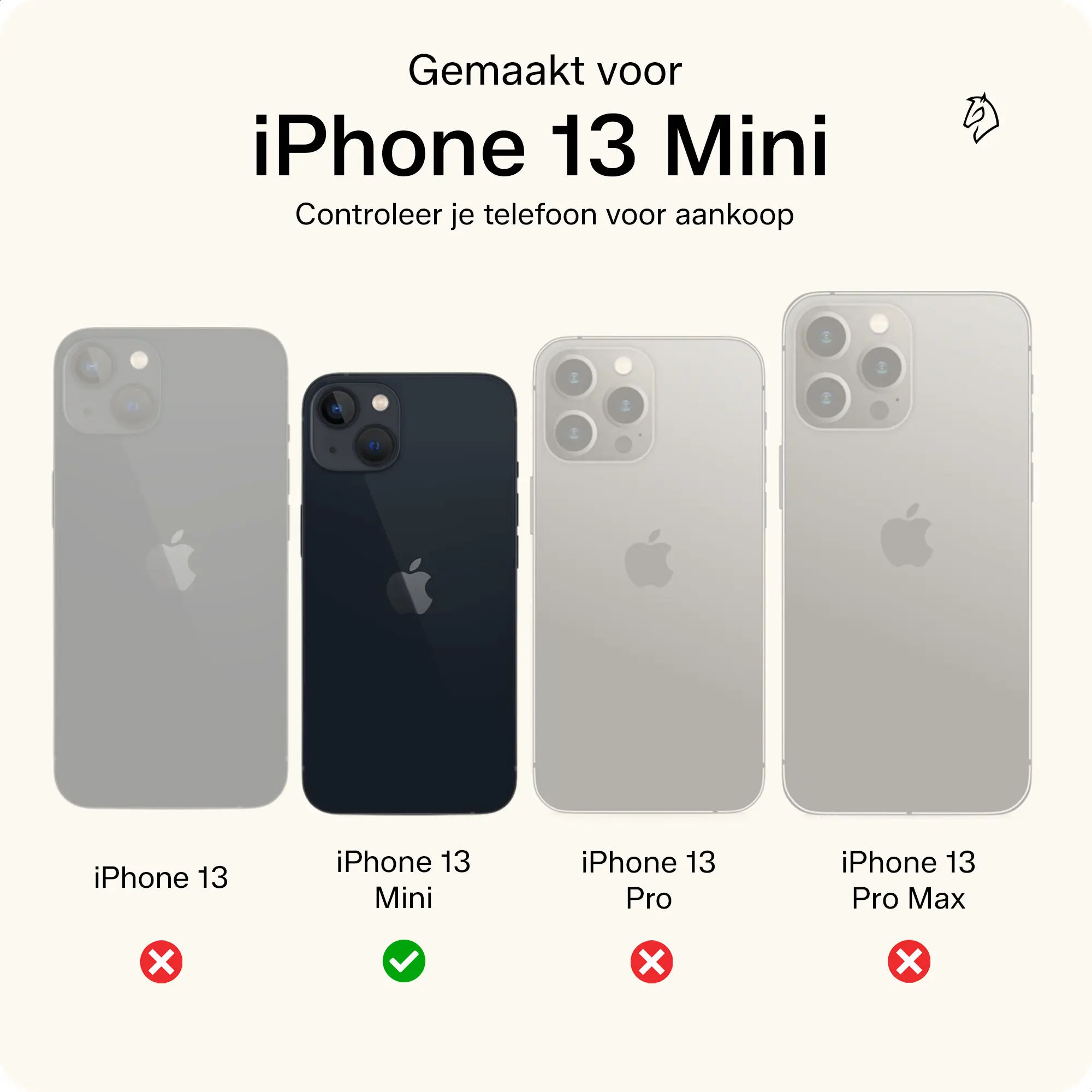 Rosso Element 2-in-1 Apple iPhone 13 Mini Hoesje Bruin afbeelding 3