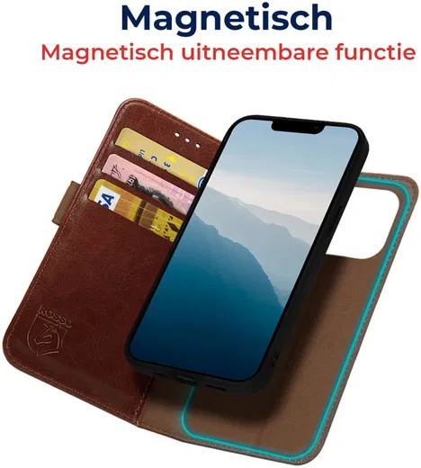 Rosso Element 2-in-1 Apple iPhone 13 Pro Hoesje Bruin afbeelding 2