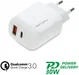 4smarts DoublePort 30W USB-A QC en USB-C Power Delivery Adapter Wit afbeelding 2