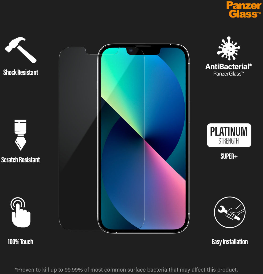 PanzerGlass iPhone 13 / 13 Pro Screenprotector Antibacterieel afbeelding 5