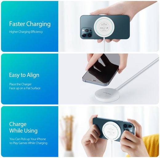Dux Ducis 15W Magnetische Draadloze Oplader met MagSafe Wit afbeelding 9