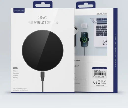 Dux Ducis Draadloze Oplader 15W Fast Charge + USB-C Kabel 1M Zwart afbeelding 12