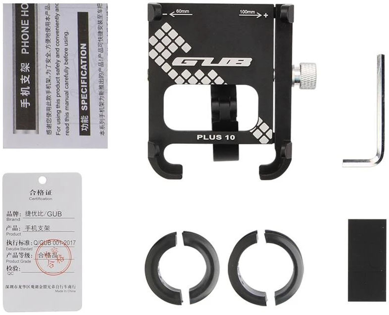 GUB Plus 10 Universele Draaibare Telefoon Fietshouder Aluminium Zwart afbeelding 6