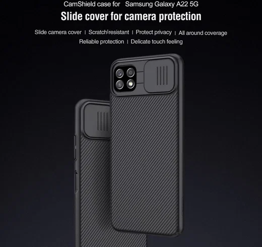 Nillkin CamShield Samsung Galaxy A22 5G Hoesje met Camera Slider Zwart afbeelding 5