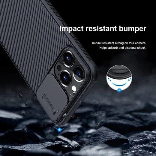 Nillkin CamShield Apple iPhone 13 Pro Hoesje met Camera Slider Blauw afbeelding 12