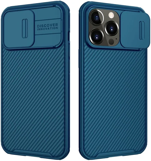Nillkin CamShield Apple iPhone 13 Pro Hoesje met Camera Slider Blauw afbeelding 4