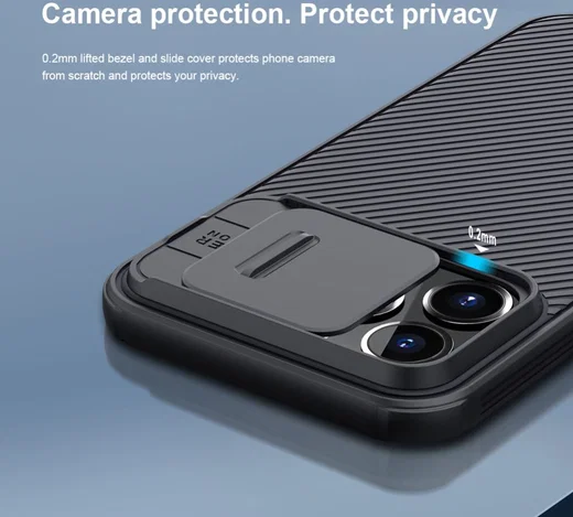 Nillkin CamShield Apple iPhone 13 Pro Hoesje met Camera Slider Blauw afbeelding 9