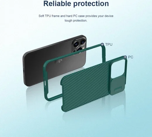 Nillkin CamShield Apple iPhone 13 Pro Hoesje met Camera Slider Blauw afbeelding 10