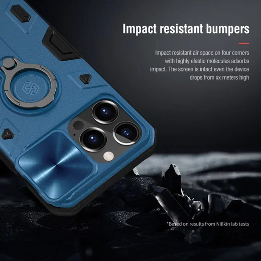 Nillkin CamShield Armor Apple iPhone 13 Pro Max Camera Slider Blauw afbeelding 5