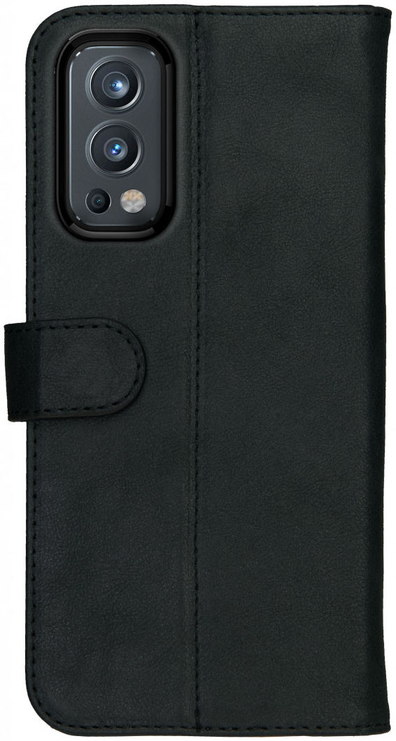 Rosso Deluxe OnePlus Nord 2 5G Hoesje Echt Leer Book Case Zwart afbeelding 2