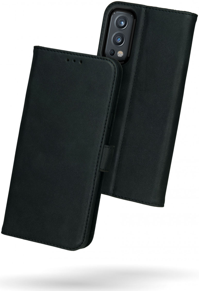 Rosso Deluxe OnePlus Nord 2 5G Hoesje Echt Leer Book Case Zwart afbeelding 8