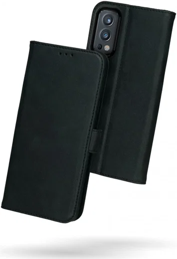 Rosso Deluxe OnePlus Nord 2 5G Hoesje Echt Leer Book Case Zwart afbeelding 8