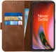 Rosso Deluxe OnePlus Nord 2 5G Hoesje Echt Leer Book Case Bruin afbeelding 1