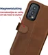 Rosso Deluxe OnePlus Nord 2 5G Hoesje Echt Leer Book Case Bruin afbeelding 6