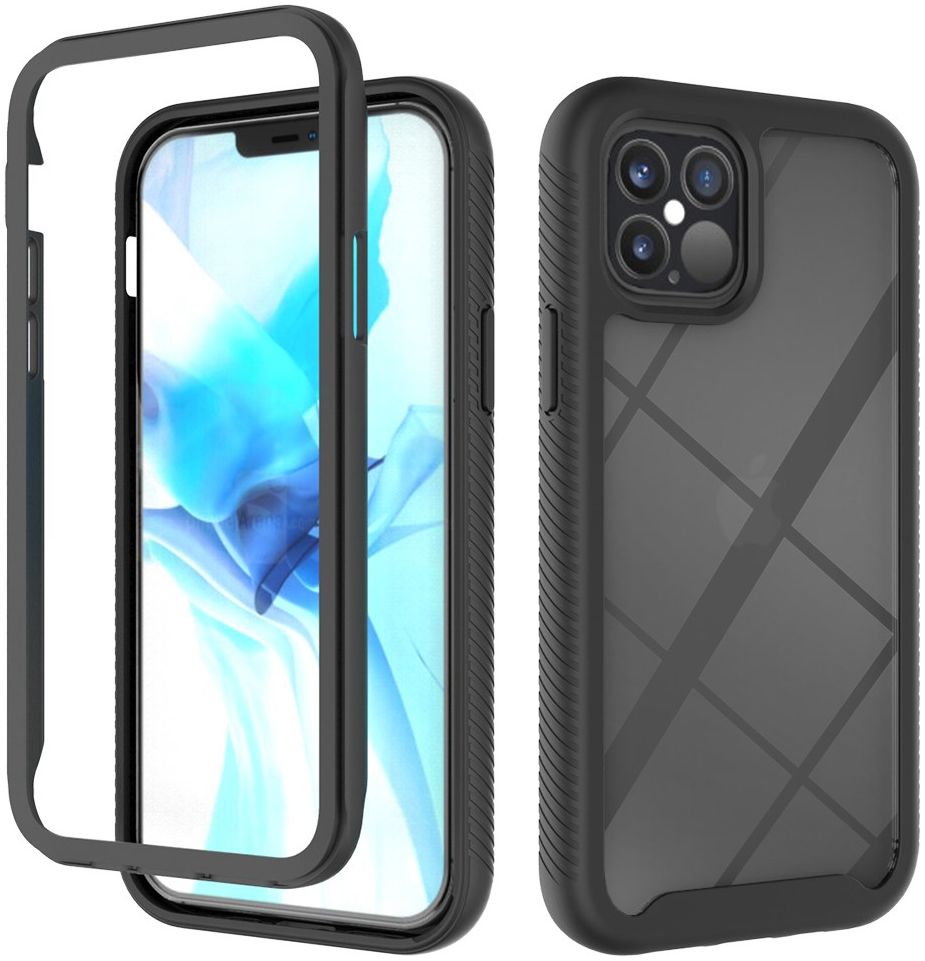 Apple iPhone 12 / 12 Pro Hoesje Volledig Schokbestendig Cover Zwart afbeelding 1