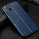 Apple iPhone 13 Hoesje TPU Back Cover met Kunstleer Textuur Blauw afbeelding 4