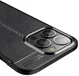 Apple iPhone 13 Pro Hoesje Litchi Skin Kunstleer Back Cover Zwart afbeelding 8