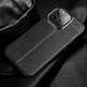 Apple iPhone 13 Pro Hoesje Litchi Skin Kunstleer Back Cover Zwart afbeelding 4