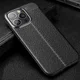Apple iPhone 13 Pro Hoesje Litchi Skin Kunstleer Back Cover Zwart afbeelding 9