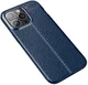 Apple iPhone 13 Pro Hoesje Litchi Skin Kunstleer Back Cover Blauw afbeelding 3