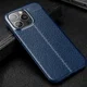 Apple iPhone 13 Pro Hoesje Litchi Skin Kunstleer Back Cover Blauw afbeelding 4