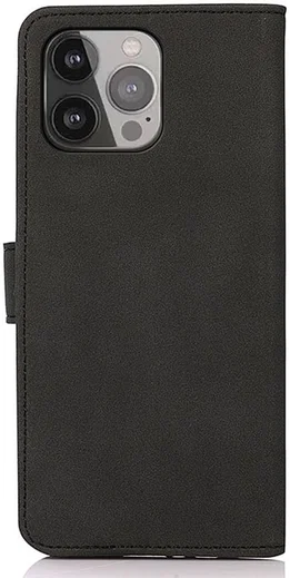 KHAZNEH Apple iPhone 13 Pro Max Hoesje Retro Wallet Book Case Zwart afbeelding 4