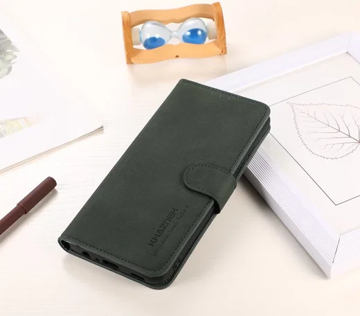 KHAZNEH Apple iPhone 13 Pro Max Hoesje Retro Wallet Book Case Groen afbeelding 9