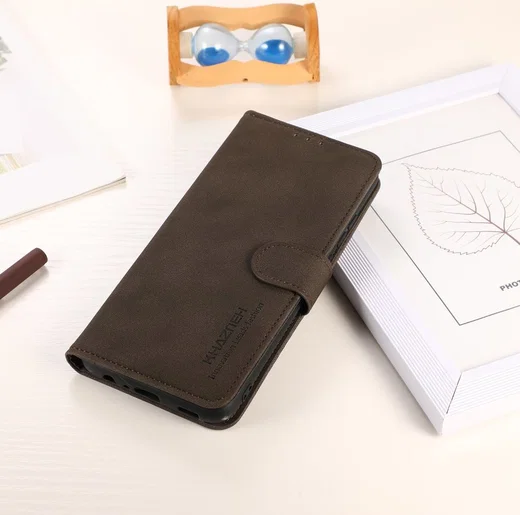 KHAZNEH Apple iPhone 13 Pro Max Hoesje Retro Wallet Book Case Bruin afbeelding 9