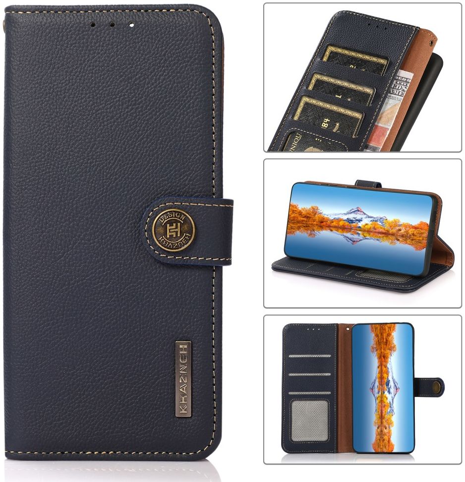 Apple iPhone 13 Pro Max Hoesje RFID Portemonnee Echt Leer Blauw afbeelding 10