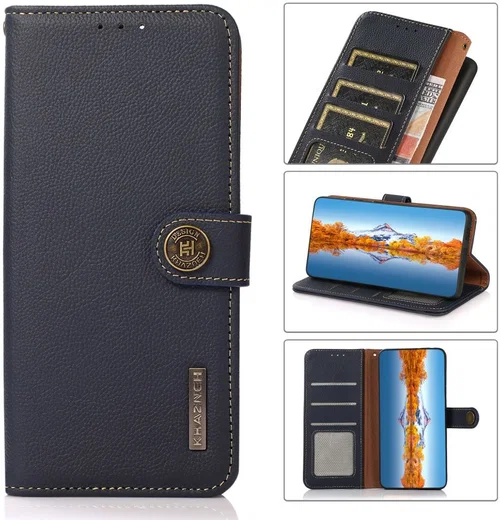 Apple iPhone 13 Pro Max Hoesje RFID Portemonnee Echt Leer Blauw afbeelding 10