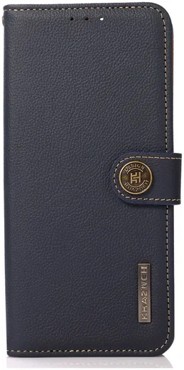 Apple iPhone 13 Pro Max Hoesje RFID Portemonnee Echt Leer Blauw afbeelding 2