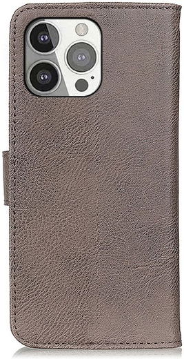 KHAZNEH Apple iPhone 13 Pro Hoesje Portemonnee Book Case Grijs afbeelding 7