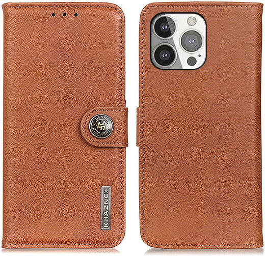 KHAZNEH Apple iPhone 13 Pro Hoesje Portemonnee Book Case Bruin afbeelding 4