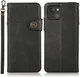 Apple iPhone 13 Mini Hoesje Retro Wallet Book Case met Koord Zwart afbeelding 2