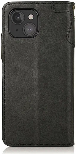 Apple iPhone 13 Mini Hoesje Retro Wallet Book Case met Koord Zwart afbeelding 5