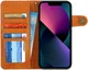 Apple iPhone 13 Mini Hoesje Retro Wallet Book Case met Koord Bruin afbeelding 1
