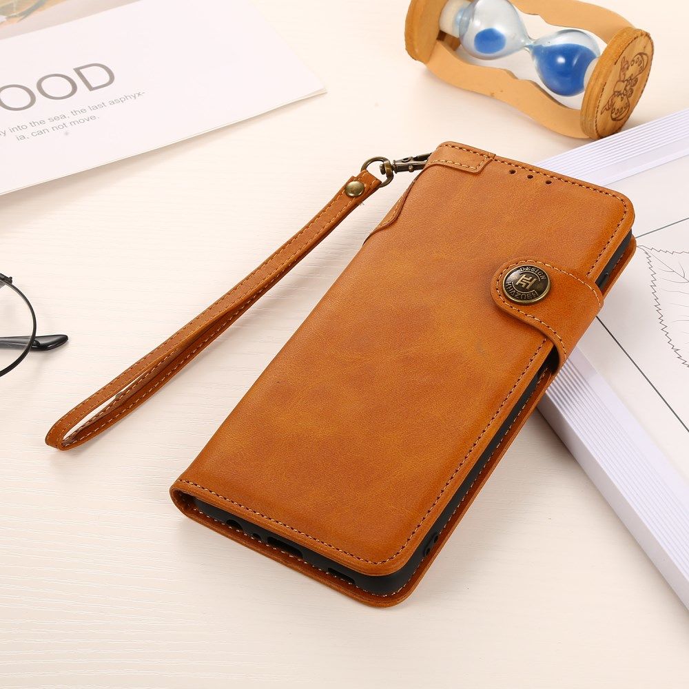 Apple iPhone 13 Mini Hoesje Retro Wallet Book Case met Koord Bruin afbeelding 6