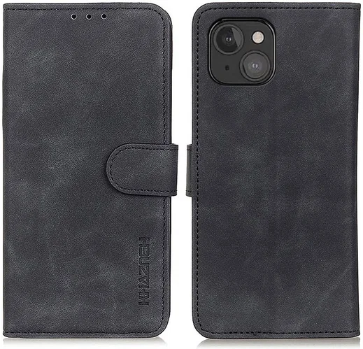 KHAZNEH Apple iPhone 13 Mini Hoesje Retro Portemonnee Zwart afbeelding 2