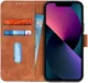 KHAZNEH Apple iPhone 13 Mini Hoesje Retro Portemonnee Bruin afbeelding 1