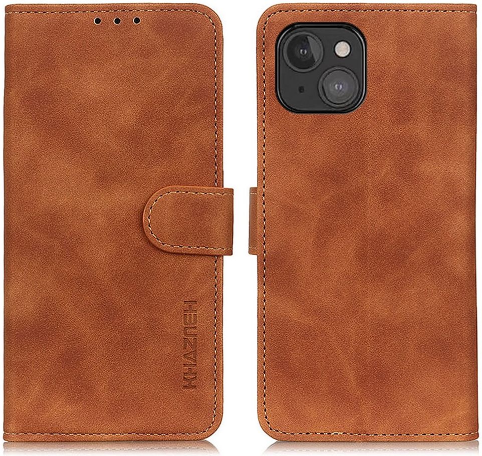 KHAZNEH Apple iPhone 13 Mini Hoesje Retro Portemonnee Bruin afbeelding 2