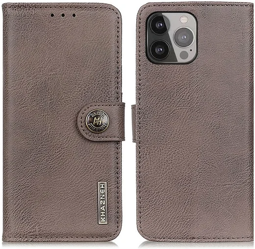 KHAZNEH Apple iPhone 13 Pro Max Hoesje Portemonnee Book Case Khaki afbeelding 3