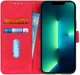 Apple iPhone 13 Pro Max Hoesje Retro Wallet Book Case Rood afbeelding 1