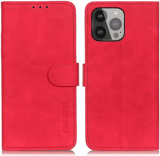 Apple iPhone 13 Pro Max Hoesje Retro Wallet Book Case Rood afbeelding 3